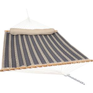 Sunnydaze Quilted Outdoor Hammock with Spreader Bars - Heavy-Duty 450-Pound Capacity Double Hammock for Outside - Mountainside