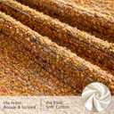 Textured Boucle Pillow Covers 20x20 Neutral Striped Throw Pillows Soft Modern Farmhouse Pillow Cases, 1pc Decorative Accent Square Couch Cushion Cover for Bed Sofa Chair, Dark Yellow