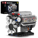Mould King V8 Engine Building Blocks Sets, MOC Scale Model Kit with Battery and Motor, Collectible Set for Adults, Construction Toys Gifts for Friends Men Teen Youths (535 Pcs)