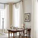 120 Inch Linen Curtains Pinch Pleated for Living Room Tall Windows Custom Made Pleat Drape with Hooks Rings Back Tab Privacy Semi Sheer Extra Long Linen Drape Curtains 120 Length Cream Ivory 10ft, 40"W x 120"L