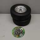 13x5.00-6 Flat Free Tire and Wheel Assemblies (2 Pack),13 x 5 x 6 Solid Rubber Tires and Wheel for Riding Lawn Mower - With 3/4" Bushings (Extra 5/8" Bushings) and 3" Centered Hub (Grey) (Gray)