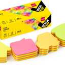 deli Sticky Notes, 12 Pads, 3x3 inches, Colorful Self-Stick Note Pads, Perfect for Office, Study, and Daily Life Organization, Creative Shape