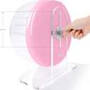 Niteangel Super-Silent Hamster Exercise Wheels: - Quiet Spinner Hamster Running Wheels with Adjustable Stand for Hamsters Gerbils Mice Or Other Small Animals (L, Pink)