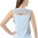 Bezioner Workout Tops for Women Quick Dry Tennis Golf Tank Tops Mesh Open Back Athletic Yoga Running Shirts Sleeveless (Small, Blue)