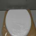 Mayfair Padded Toilet Seat with Chrome Hinges, Soft Vinyl over Wood Core Seat, Made in USA, Elongated, White