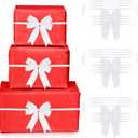 Jetec 24 Pieces Christmas Elastic Bows for Gift Boxes Red Stretch Loops Christmas Elastic Bows for Decoration Gift Wrapping(20-24 Inch,White)