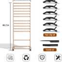 286 Pegs Wood Braiding Hair Rack for Braiders Standing with Wheels & Braid Accessories,2-Sided Hair Separator for Braiding, Extension Holder Hanger for Braiders,Hairstylists