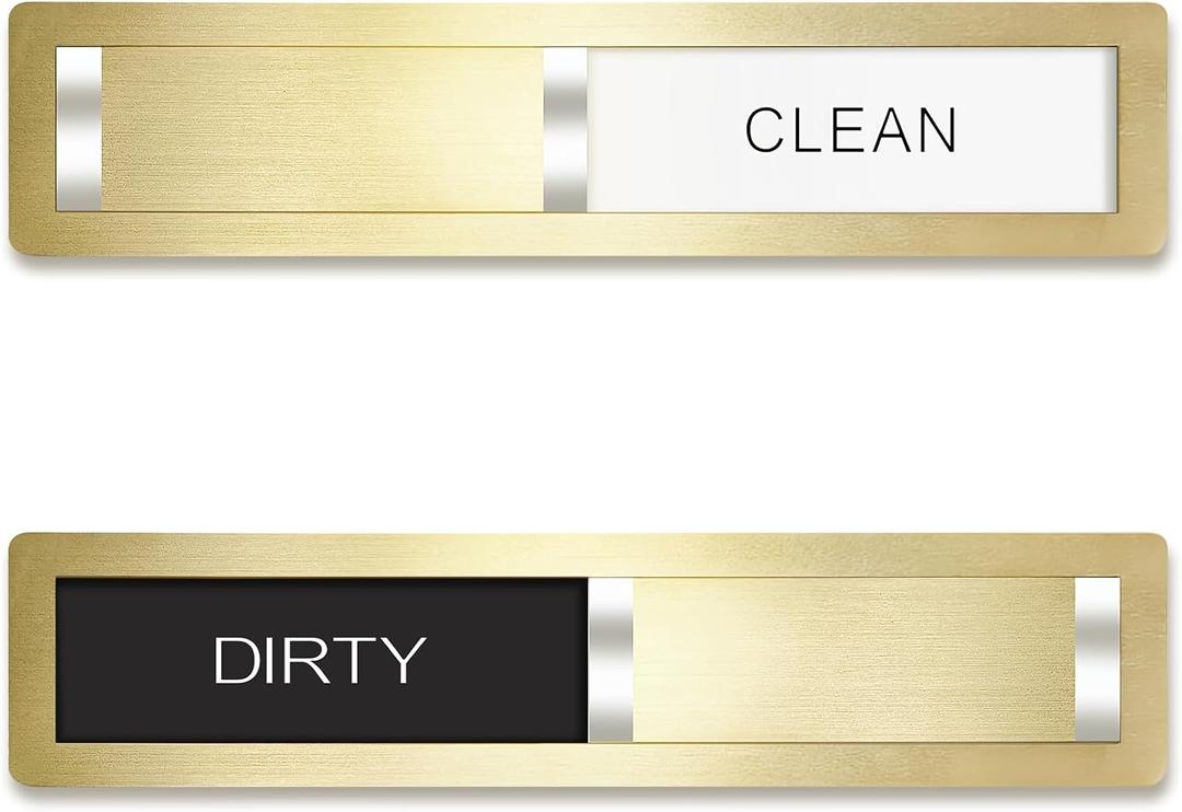 3 x Dishwasher Magnet Clean Dirty Sign, Stainless Steel Magnetic Clean Dirty Dishwasher Sign,Matte Brushed Surface Cleaning/Dirt Indicator with Strong Magnet, Home Kitchen Organize (Brushed Gold)