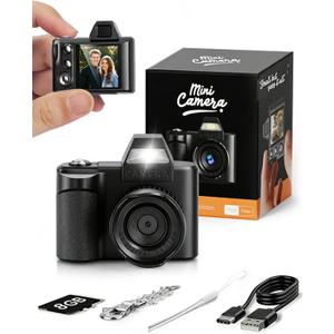 Mini Digital Camera, 1080P Portable Camera with 4X Zoom, 8GB SD Card & Accessories, Perfect for Kids Teenagers Adult Beginners