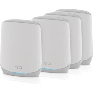 NETGEAR Orbi Whole Home Tri-Band WiFi 6 Mesh Network System (RBK754P) Router with 3 Satellite Extenders, Security Features, Coverage up to 10,000 sq.ft., 75 Devices, AX5200 (Up to 5.2Gbps)