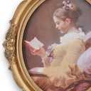 SIMON'S SHOP Vintage Gold Picture Frames 8x10, Oval Photo Frame for Wall and Tabletop, Rococo Antique Style Home Wedding Dcor