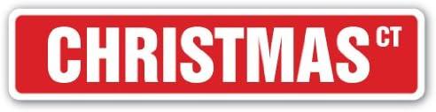 Christmas Street Sign Santa Claus reeindeer Sleigh Jesus | Indoor/Outdoor | 18" Wide