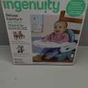 Ingenuity Deluxe Comfort Folding Baby Booster - Adjustable Height - Cushioned - Lightweight, Teal - 6M-3Y (Aqua/ Grey)