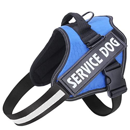 MUMUPET Service Dog Harness with 3M Reflective Safety, Easy Adjust & No-Pull Design - Breathable Nylon Handle XS