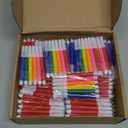 288 Pcs Mini Markers Colored Pen 3.4 Inch Vibrant Colors Portable Short Colored Markers Assorted Multicolor Watercolor Marker Pen for Kids and Adult Glass Office School Supplies (6 Colors)
