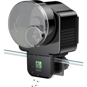 2 x Pawfly Automatic Fish Feeder for Aquarium, Auto Vacation Timer for Tank 60 ml Adjustable Fish Food Dispenser for Pellets Strips, Battery Operated (Battery Not Included)