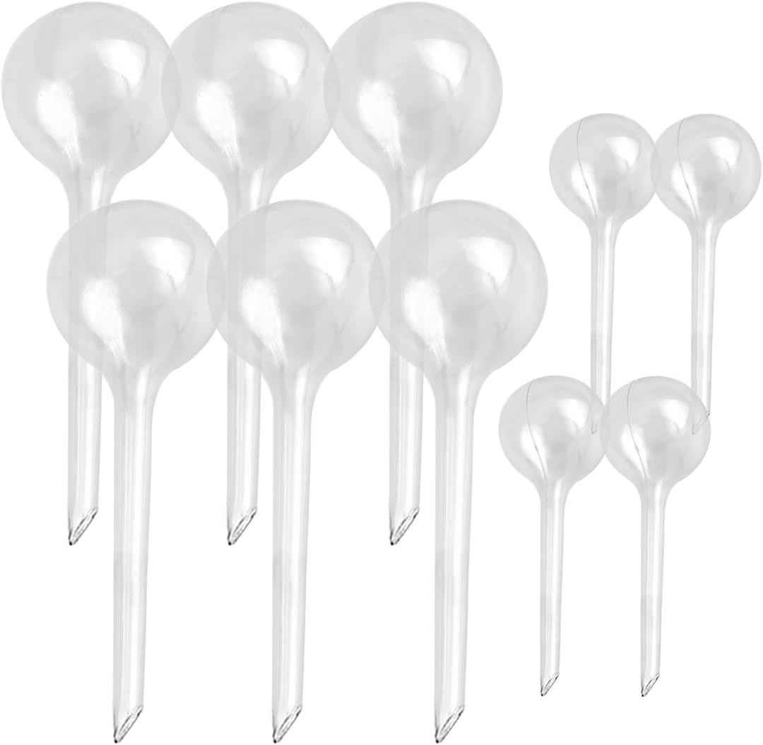 Kingbow 10pcs Plant Self Watering Globes, Clear Plastic Self Watering Bulbs Flower Automatic Watering Stakes Devices, Garden Self Watering Device for Outdoor Indoor Plant