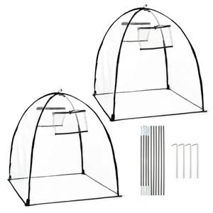 Plant Covers Freeze Protection, Clear Outdoor Garden Frost Cover, Plant Protectors from Animals, Garden cloches for Plants, Potted Fruit min Greenhouse(Transparent,2-Pack)