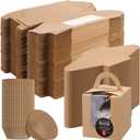 Motiskyy 100 Set Christmas Hot Cocoa Bomb Packaging Kit Individual Christmas Cupcake Boxes with Window Insert Handle Muffin Pastry Containers Xmas Cupcake Cookie Gift Box