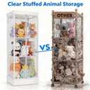 Stuffed Animal Storage Organizer, Gray, 22" L x 14" W x 58" H | Clear, Zippered, Waterproof & Dustproof Cover, Large Holder