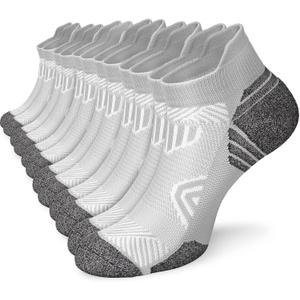 Cushioned Cotton Ankle Compression Socks for Men Women 6 Pairs Wicking Low Cut Arch Support Plantar Fasciitis Socks (XX-Large, 03 - 6 Gray)