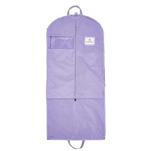 Premium Waterproof Hanging Garment Bag - 52 inch Clothes Bag with Gusset, 4 Pockets & Side Zip for Dance Costumes, Skating, Theatre, Beauty Pageants, Cheer & More.