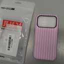 Jusy Compatible with MagSafe Striped Case for iPhone 17 Pro, Cute Aesthetic Striped Magnetic Phone Case, Soft TPU and Hard PC Protective Phone Cover for Women GirlsMatte - Dark Pink