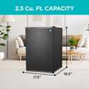 BLACK+DECKER 2.5 Cu. Ft. Compact Refrigerator, ENERGY STAR Certified, Single Door Mini Fridge with Chiller Compartment, Personal Fridge for Home or Dorm Room, R600a Refrigerant, BCRK25B, Black
