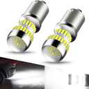AUXITO 1156 LED Bulb White 7506 BA15S P21W LED Light Replacement with Projector for Backup Reverse Tail Brake DRL Turn Signal Parking Light, Pack of 2