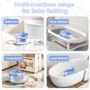 Baby Bath Seat for Babies 6 Months & up, Non-Slip Toddler Bath Seats for Babies Sitting Up, Safe Infant & Newborn Bathtub Chair with 4 Suction Cups & Soft Cushion for Shower,Blue