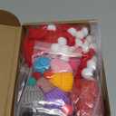 450 Pieces Christmas Snowman DIY Craft Kit Included Mini Hats Plastic Eyes Carrot Noses Branches Hands Tiny Black Red Buttons Knitted Scarves for Xmas Snowman DIY Craft Crafting Sewing Party Supplies