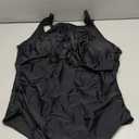 Aqua Eve Plus Size Swimsuit Women One Piece Swimsuit Tummy Control High Neck Bathing Suit Ruched Swimwear, Black, 18W