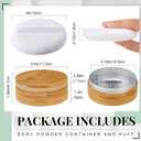 Frienda 300 ml Bamboo Loose Powder Puff and Container Empty Dusting Powder Jar for Body Face Makeup Travel Box Compact Case Holder with Puff