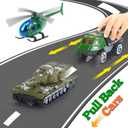 CUTE STONE 12 Pack Small Alloy Army Truck for Kids, Car Vehicle Toy for Todder, Boys