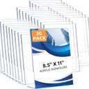 30 Pack Acrylic Sign Holder 8.5 x 11, Clear Plastic Display Stands for Tabletop, L-Shape Acrylic Stands for Flyers, Documents, Office, Restaurants, Vertical Sign Holder 8.5x11 for Desktop