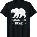 Grandpa Bear funny father's day family design for grandpa pa T-Shirt (Black), Small