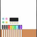 Small White Board 16" x 12" for Wall, Portable Black Aluminum Framed Whiteboard with Cork, Combination Modern Dry Erase Board with Handle for Home, Office, School