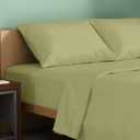 TEXAS LINEN CO. 100% Organic Cotton Sheets Full Size - 4 PC Organic Cotton Full Size Percale Weave Sheet Set, Soft, Cooling, Crisp & Breathable, 16" Deep Pocket Hotel Quality Bedding Set - Sage Green