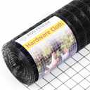 48in x 50ft Black Hardware Cloth 1.5 inch 16Ga PVC Coated Wire Mesh Vinyl Coated Fence, Welded Metal Chicken Wire Fencing Roll, Garden Plant Fencing, for Chicken Coop and Home Improvement