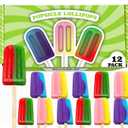 2 x Popsicle Shaped Ice Cream Lollipops (12 pieces) Individualy Wrapped Ices Suckers, Great for Summer, Birthday Party, Goodie Bags, Party Favors, Candy Buffet