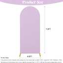 7.2FT Spandex Fitted Wedding Arch Cover Round Top Stand Covers Double-Side Chiara Cover Backdrop Cover for Wedding Birthday Party Ceremony Baby Shower Decoration(Lavender)