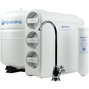 Aquasana SmartFlow Reverse Osmosis Water Filter System - High-Efficiency Under Counter RO Removes up to 99.99% of 90 Contaminants, Including Fluoride, Arsenic, Chlorine, and Lead - Chrome Faucet