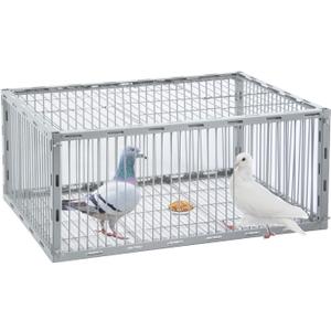 Pigeon Trap with Escape-Proof Design, Pigeon Cage with One-Way Entry, Ideal Pigeon Coop, Chicken and Bird Trap Cage, Portable & Easy Assembly, Unharmful Made of High-Strength Iron with Anti-Rust Paint (23.8"L x 17.2"W x 10.2"H)