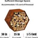 Firewood Log Rack Hexagon Heavy-Duty, Sturdy Log Holder with Honeycomb Design for Wood Storage, Suitable for both Outdoor and Indoor Use