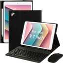 For iPad Pro 9.7 inch Case with Keyboard and Mouse for iPad 2018 (6th Gen)/ 2017 (5th Gen), 2016 iPad Pro/Air 2/1 Keyboard Case with Mouse, Bluetooth Wireless Keyboard Cover with Pencil Holder, Black