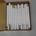 Tuanse 24 Pcs 10 Inch Flameless Twisted Taper Candles Battery Operated LED Taper Flickering Candlesticks Electric Warm Light for Wedding Holiday Birthday Home Decor(White)