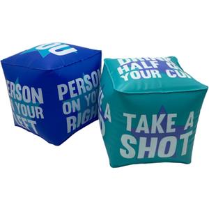 3 x Giant Dice Drinking Game for Adults - Blow Up Dice PVC Inflatable and Reusable 2 Dice - 10" - Jumbo Dice for Indoor Outdoor Fun Games, Pool Parties, Lawn Floor Games