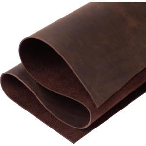 Shkira 12''X24'' Genuine Dark Brown Leather Sheets for Crafts - Tooling Leather Square - 2.0MM Thick Genuine Top Full Grain Oil Tan - Thick Cowhide Pieces Square