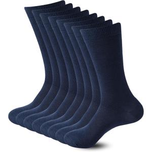 Sock Amazing Unisex Bamboo Rayon Socks Super Soft Black Crew Socks 8 Pack (9-11, Royal Blue)