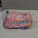 3 Packs Clear Toy Storage Bags- 9.4 x 6.7 x 4.3 Inch Transparent PVC Toy Organizing Bags with Zipper- Waterproof Toy Storage Organizer Pouch for Building Blocks, Small Toys (Red, Blue, Yellow)